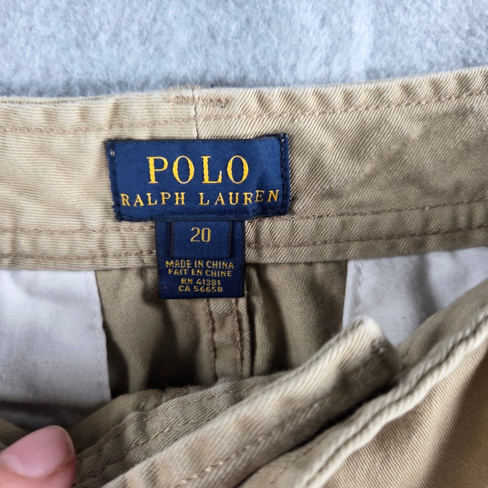 Polo Ralph Lauren Cargo Shorts Kids Size 20 Tan Khaki Classic Chino - Picture 2 of 7